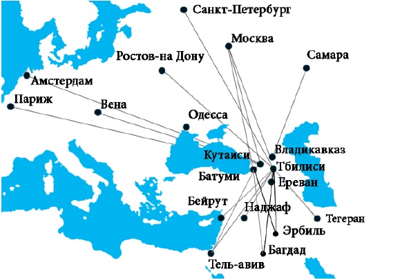 Маршрутная сеть Georgian Airways